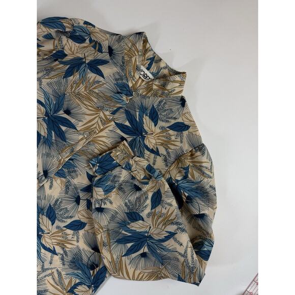 Vintage 80s Koret Blue‎ Floral Button-Up Long-Sleeve Blouse - Picture 1 of 11